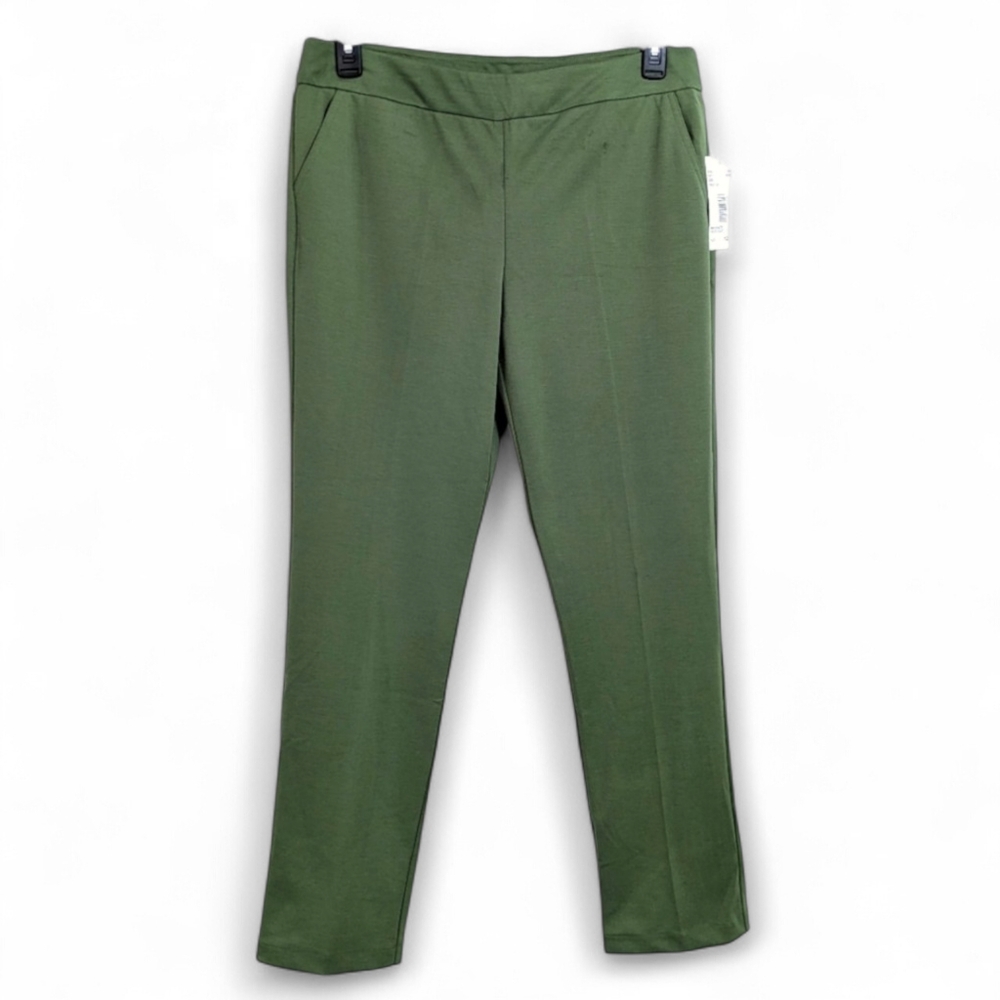 NEW Southern Lady Soft & Stretchy Pull On Solid Green Pants - Size 12 Womens